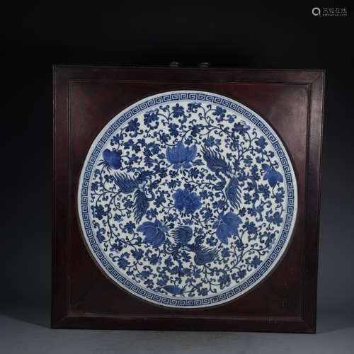 Chinese Blue White Porcelain Wall Panel