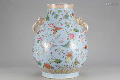 Chinese Famille Rose Hundred Butterfly Porcelain V