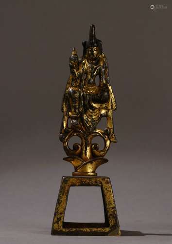 A NORTHERN WEI DYNASTY GOLD GLIDIND BUDDHA STATUE