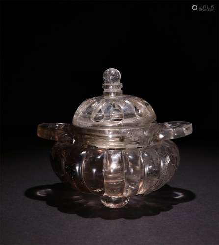 A QING DYNASTY CRYSTAL INCENSE BURNER