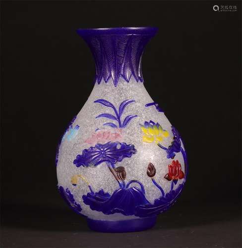 A QING DYNASTY SPRING JAR WITH INLAID JADE POT