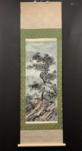 A CHINESE MOUNTAIN VIEW PAINTING,XU BEIHONG MARKED