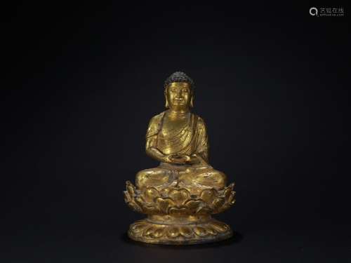 A Chinese Gilt Bronze Gautama Buddha