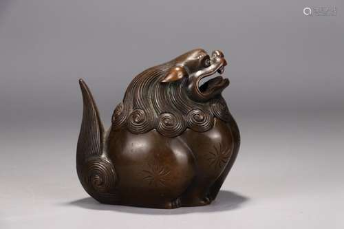 A Chinese Bronze Incense Holder Shaped In Beast