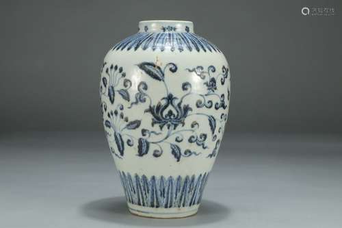 A Chinese Blue And White Meiping Vase