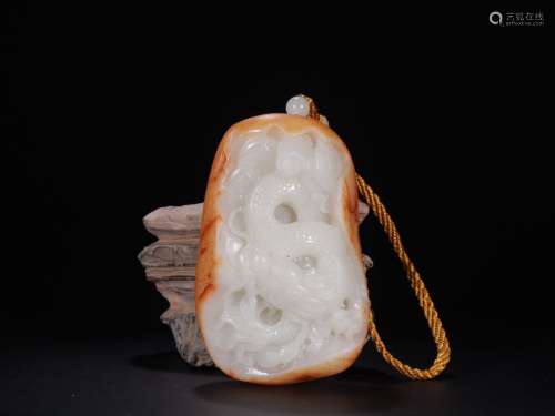 A Chinese Hetian Jade Pendant With Dragon Pattern
