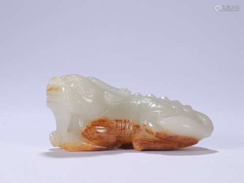 A Chinese Hetian Jade Ornament With Beast Shape