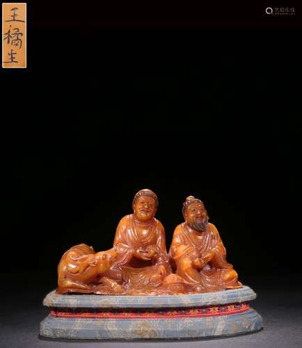 A Chinese Tianhuang Stone Ornament With Figure Story Carving