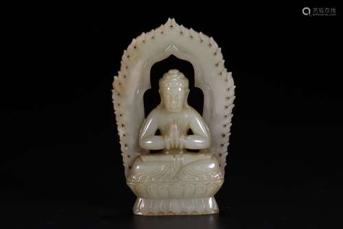 A Chinese Hetian Jade Buddha Ornament