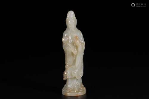 A Chinese Hetian Jade Guanyin Buddha