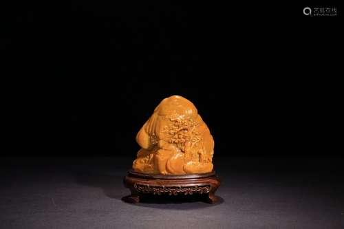 A Chinese Tianhuang Stone Ornament With Mountain Shape