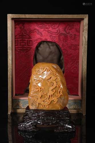 A Chinese Tianhuang Stone Seal With Beast Carving