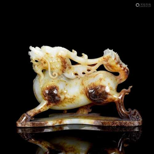 A Chinese Hetian Jade Ornament With Unicorn Shape