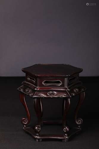 A Chinese Rosewood Flower Stander