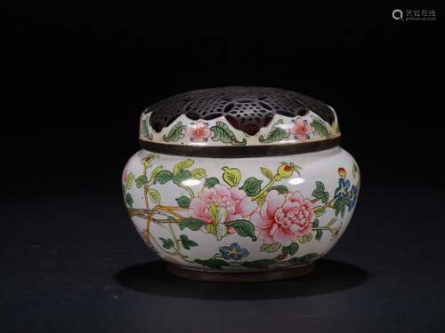 A Chinese Enameled Censer With Flower And Bird Pattern