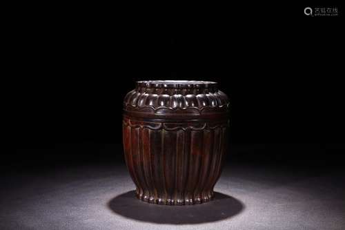 A Chinese Rosewood Tea Jar