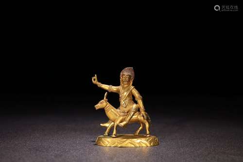 A Chinese Gilt Bronze Figure Ornament