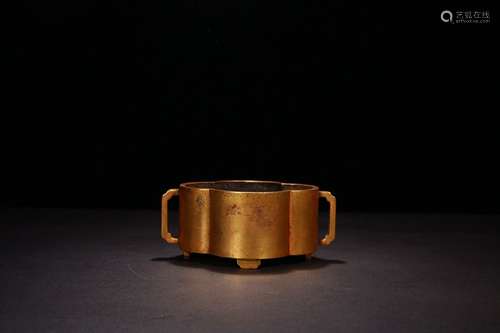 A Chinese Gilt Bronze Censer