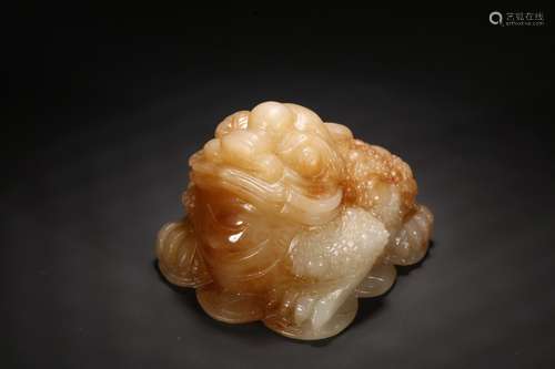 A Chinese Hetian Jade Ornament With Beast Shape