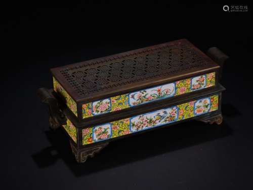 A Chinese Enameled Censer With Flower And Bird Pattern