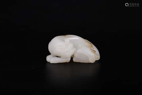 A Chinese Hetian Jade Beast Pendant