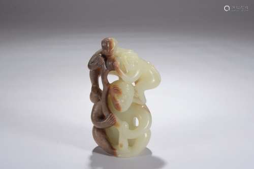 A Chinese Hetian Jade Ornament With Beast Carving