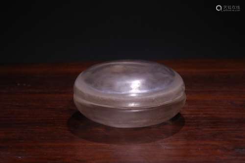 A Chinese Crystal Box With Lid