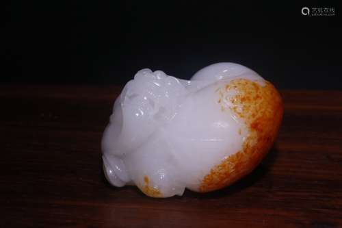 A Chinese Hetian Jade Dragon Shaped Seed