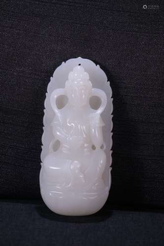 A Chinese Hetian Jade Guanyin Shaepd Pendant