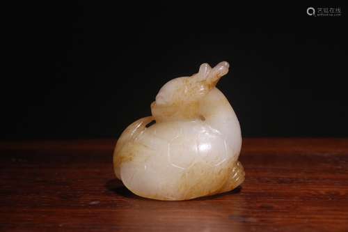 A Chinese Hetian Jade Turtle Shaped Pendant