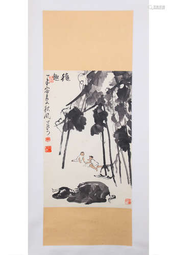 A Chinese Painting Of Figure-Story, Li Keran Mark