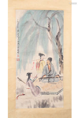 A Chinese Painting Of Figure-Story, Fu Baoshi Mark