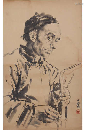 A Chinese Painting Of Figure, Jiang Zhaohe Mark