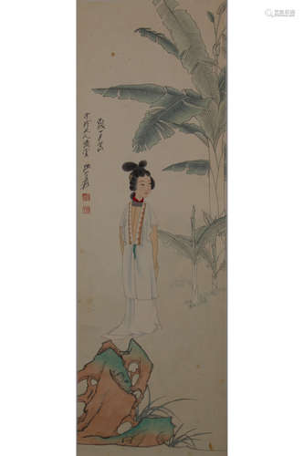 A Chinese Painting Of Figure, Zhang Daqian Mark