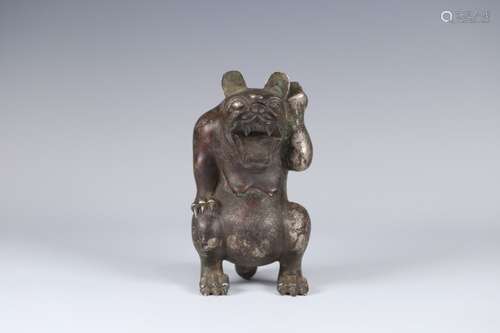 A Chinese Bronze Bear Shaped Ornament