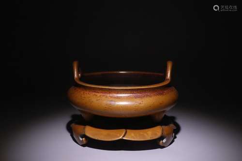 A Chinese Bronze Censer With Base