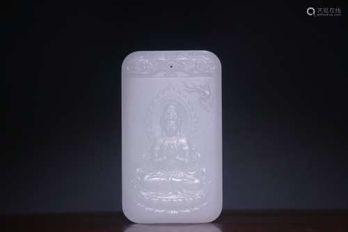 A Chinese Hetian Jade Guanyin Pendant