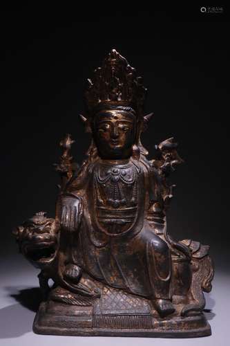 A Chinese Bronze Golden Painting Buddha