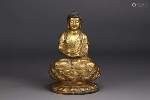 A Chinese Gilt Bronze Gautama Buddha