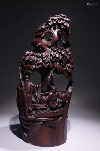 A Chinese Bamboo Figure-Story Carved Censer