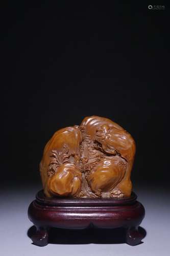 A Chinese Tianhuang Stone Figure-Story Carved Ornament