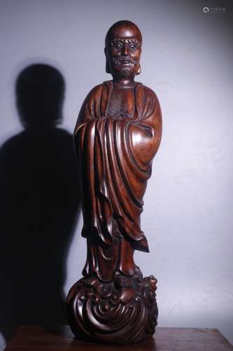 A Chinese Agarwood Arhat Shaped Statue