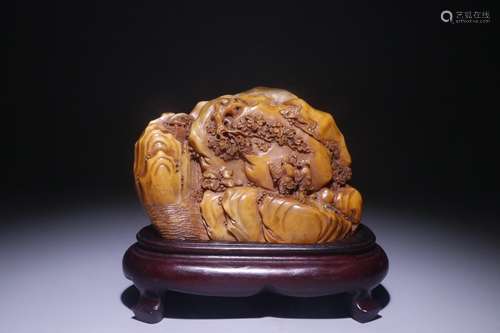 A Chinese Tianhuang Stone Figure-Story Carved Ornament