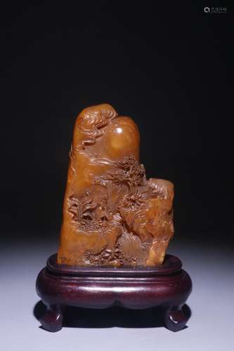 A Chinese Tianhuang Stone Figure-Story Carved Ornament