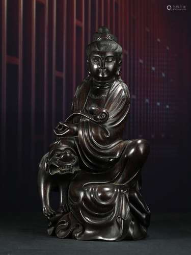 A Chinese Bamboo Guanyin Statue