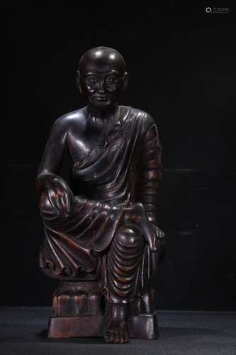 A Chinese Agarwood Arhat Shaped Statue