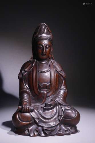 A Chinese Agarwood Guanyin Shaped Statue