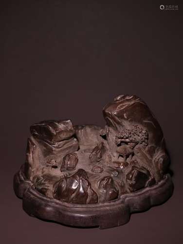 A Chinese Agarwood Mountain Shaped Ornament