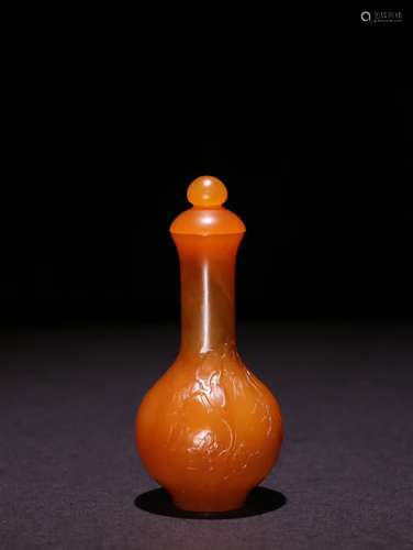 A Chinese Tianhuang Stone Figure-Story Carved Snuff Bottle