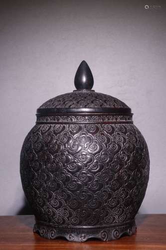 A Chinese Rosewood Jar